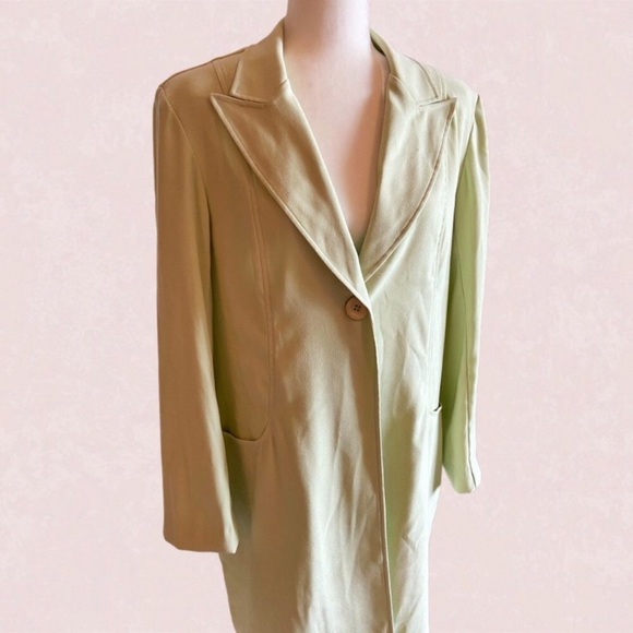 Vintage 90's pastel green long line blazer jacket - Picture 5 of 15